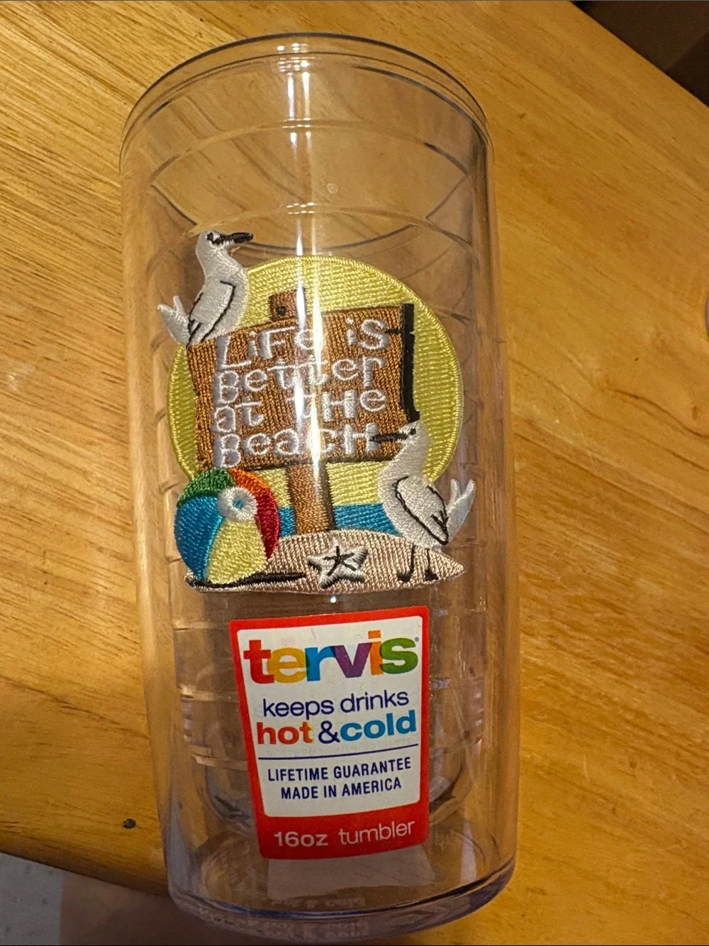 tervis Clear Insulated Tumbler with Yellow Beach Graphic